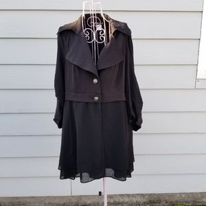 NWOT Venus Black Dressy Blazer with Ruffled Bottom